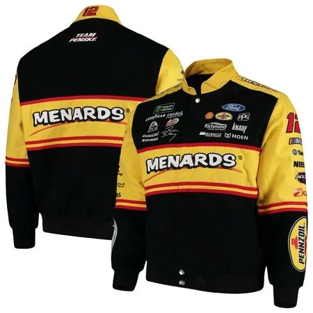 Ryan Blaney Menards Full-Snap Twill Uniform Jacket - Black/Yellow | Walmart (US)