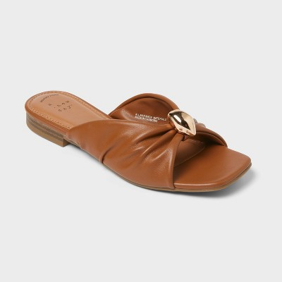 Women’s Thea Sandals with Memory Foam Insole - A New Day™ Tan 9.5 | Target