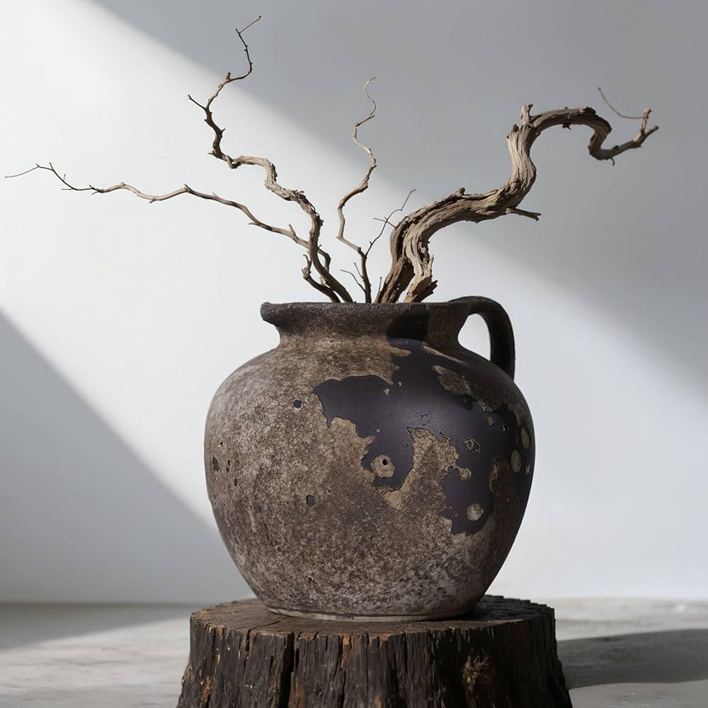 Wabi Sabi Rusty Vintage Vase, 7.9" Tall Wabi Sabi Decor Rustic Farmhouse Pottery Vase for Centerp... | Amazon (CA)