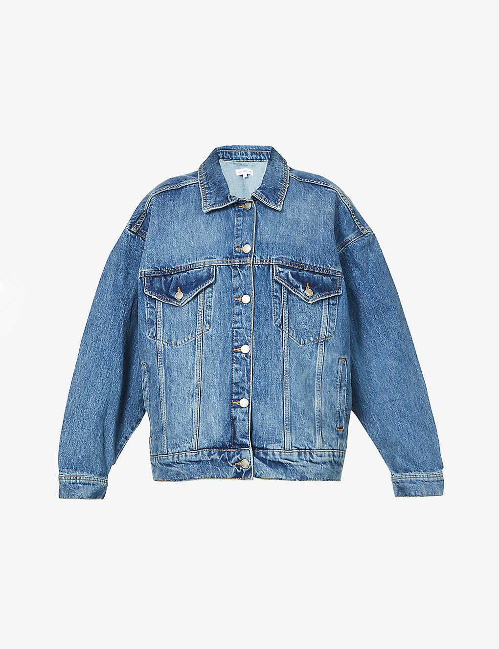 GOOD AMERICAN Good Oversized cotton-blend denim jacket | Selfridges