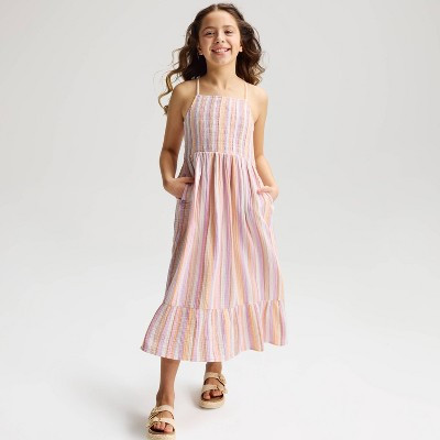 Girls' Woven Striped Maxi Dress - Cat & Jack™ XS | Target