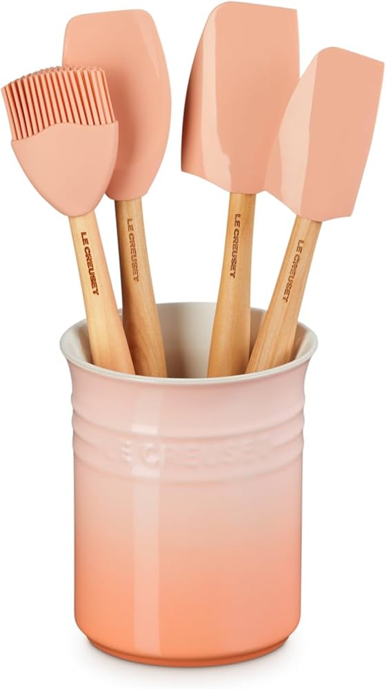 Le Creuset Stoneware & Silicone 5pc. Utensil Crock Set, Peche | Amazon (US)