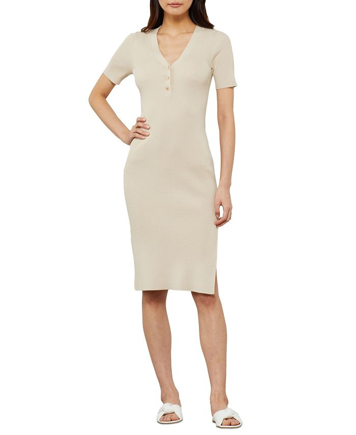 BCBGMAXAZRIA
          
  
  
      
          Button-Front Ribbed Knit Sweater Dress | Macys (US)