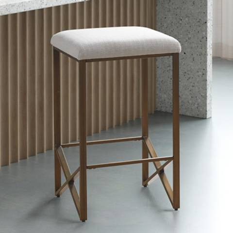 INK + IVY Marino 26" Ivory Fabric Counter Stool - #391N8 | Lamps Plus | Lamps Plus
