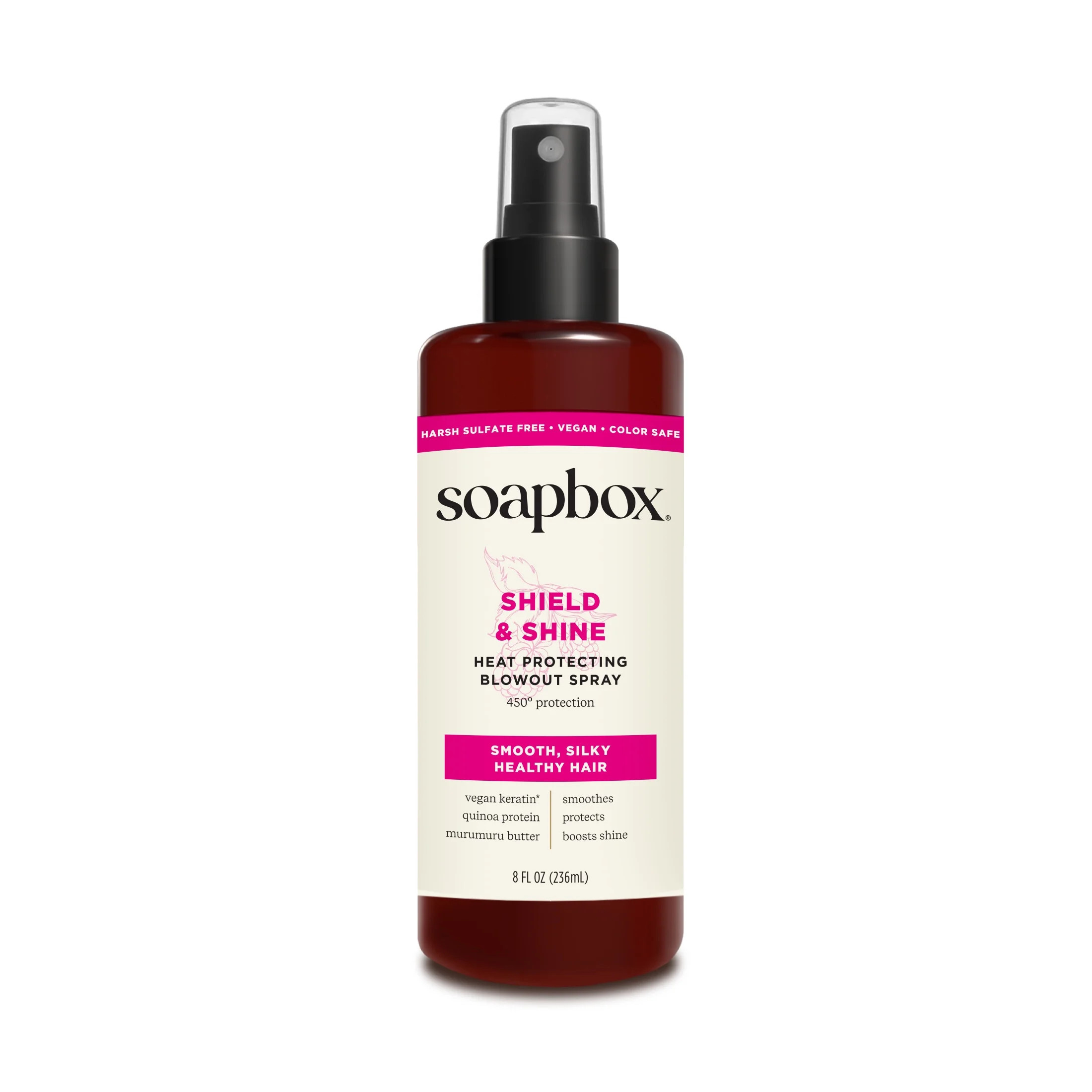 Soapbox Shield and Shine Heat Protecting Blowout Spray with Vegan Keratin and Murumuru Butter, 8 ... | Walmart (US)