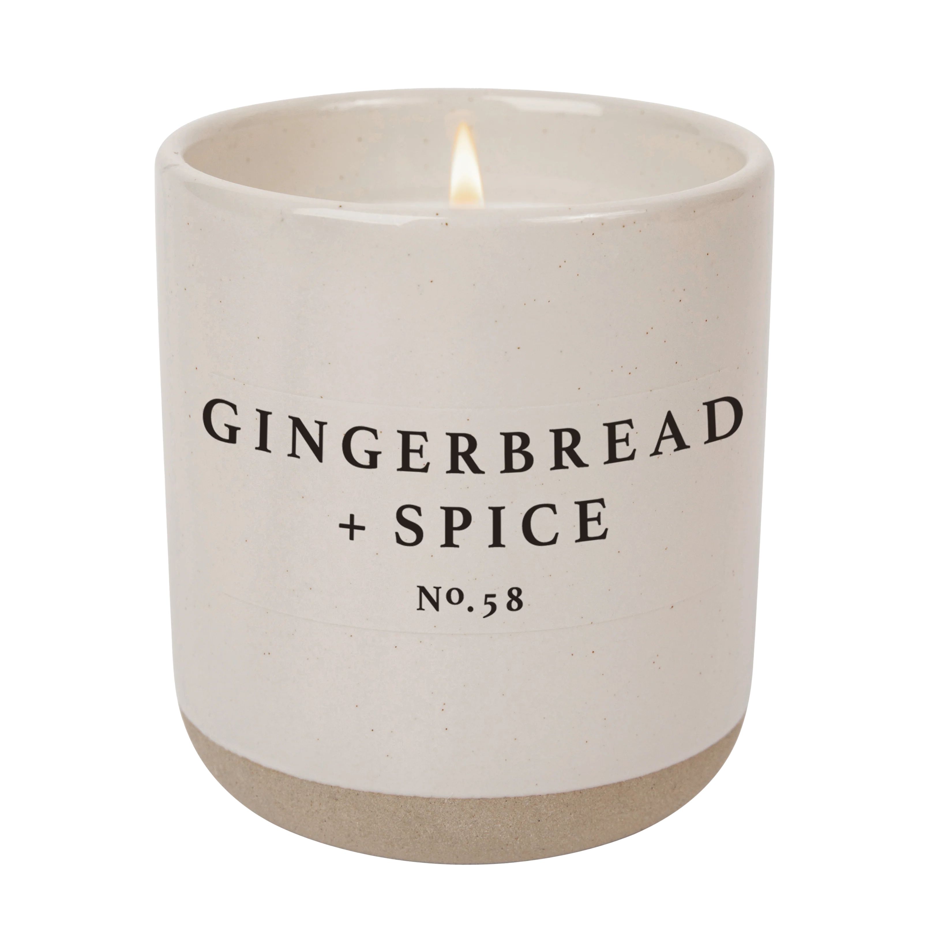 Gingerbread and Spice Soy Candle - Cream Stoneware Jar - 12 oz | Sweet Water Decor, LLC