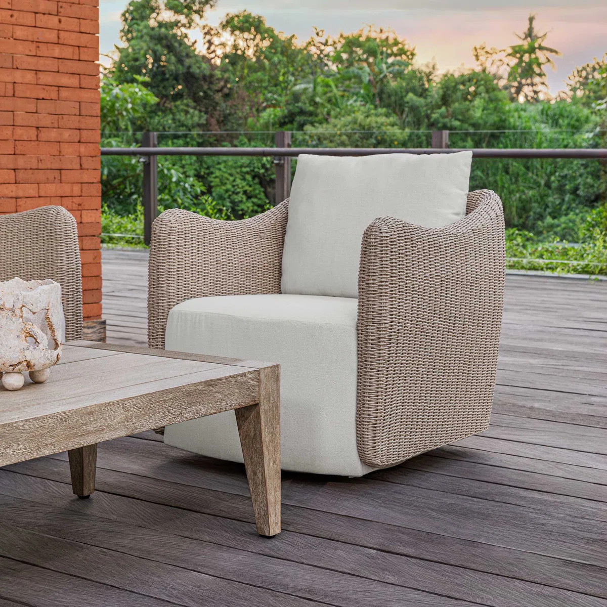 Uttermost Santorini Outdoor Swivel Lounge Chair | Wayfair North America