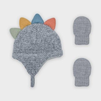 Baby Boys' 2pc Hat and Glove Sets - Cat & Jack™ Light Gray | Target