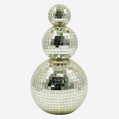 Gold Discoball Snowman, 14" | At Home