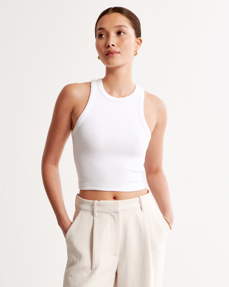 Women's Essential Rib High-Neck Tank | Women's The A&F Getaway Shop | Abercrombie.com | Abercrombie & Fitch (US)