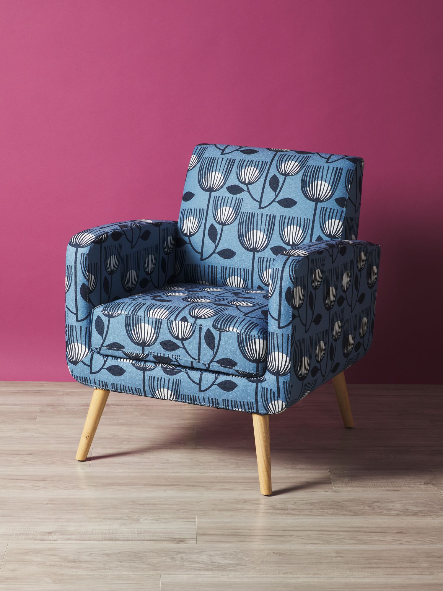 34in Mid Century Mod Tulip Print Accent Chair | Living Room | HomeGoods | HomeGoods
