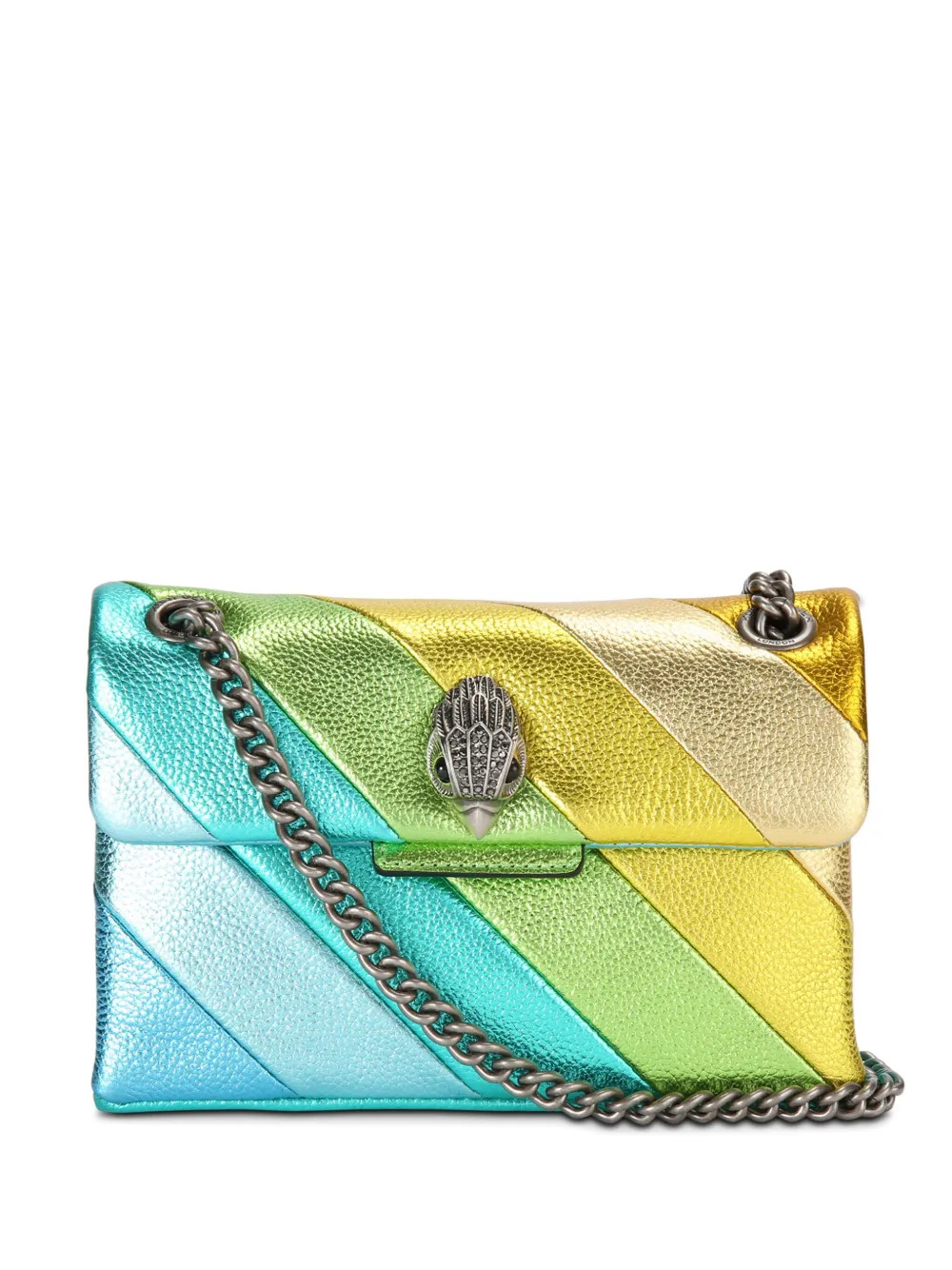 Kurt Geiger London Mini Kensington metallic-effect Clutch Bag - Farfetch | Farfetch Global