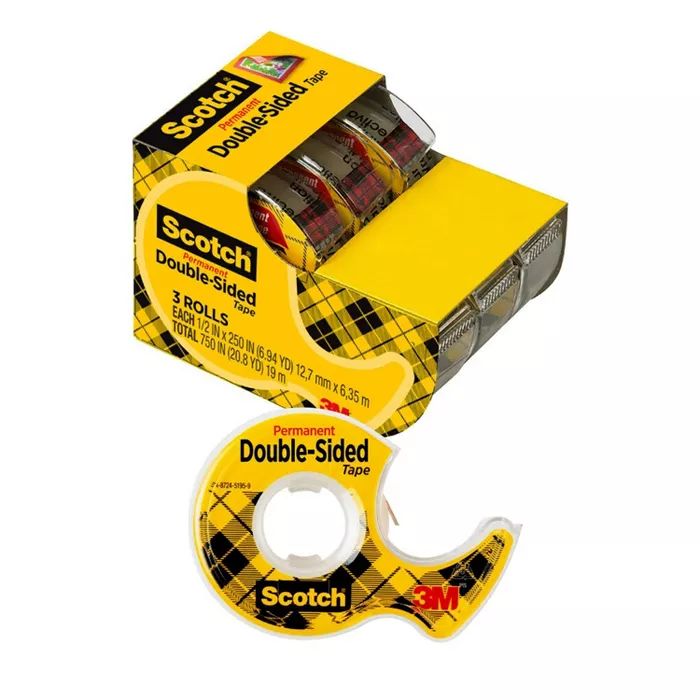 Scotch 3pk Double Sided Tape 1/2" x 250" | Target