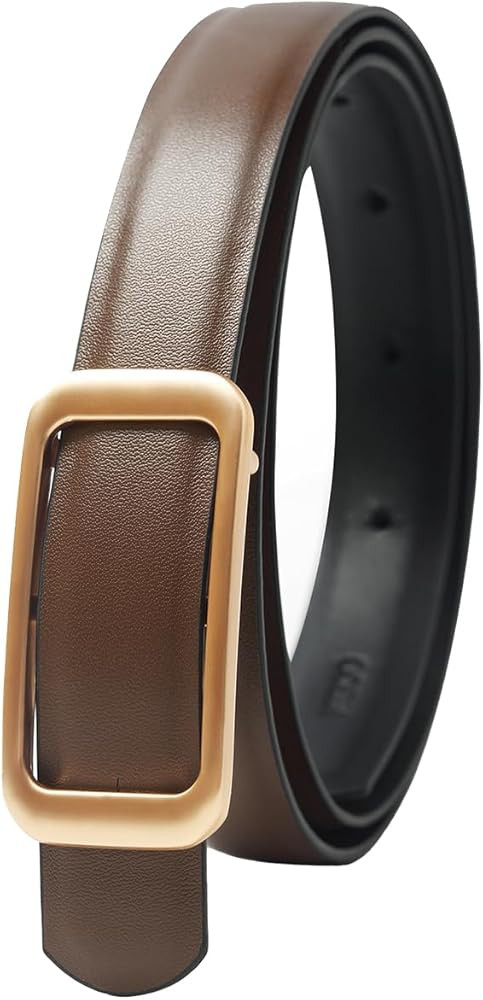 GOELIA Women's Reversible Genuine Leather Belt Thin Fashion Waist Belts for Jeans Pants Dresses w... | Amazon (US)