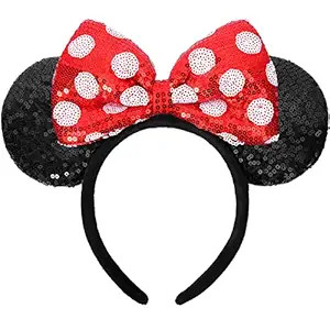 Mouse Ears Headbands, Sequin Mouse Ears for Women Girls Boys, Shiny Bow Headband for Cosplay Cost... | Amazon (US)