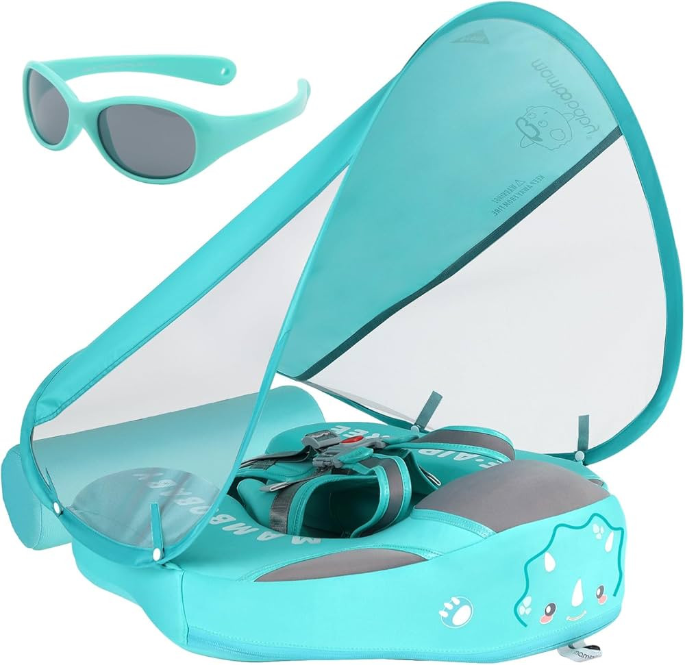 Mambobaby Float with Canopy and Tail New Upgraded Non-Inflatable Baby Pool Float Mambo Float Swim... | Amazon (US)