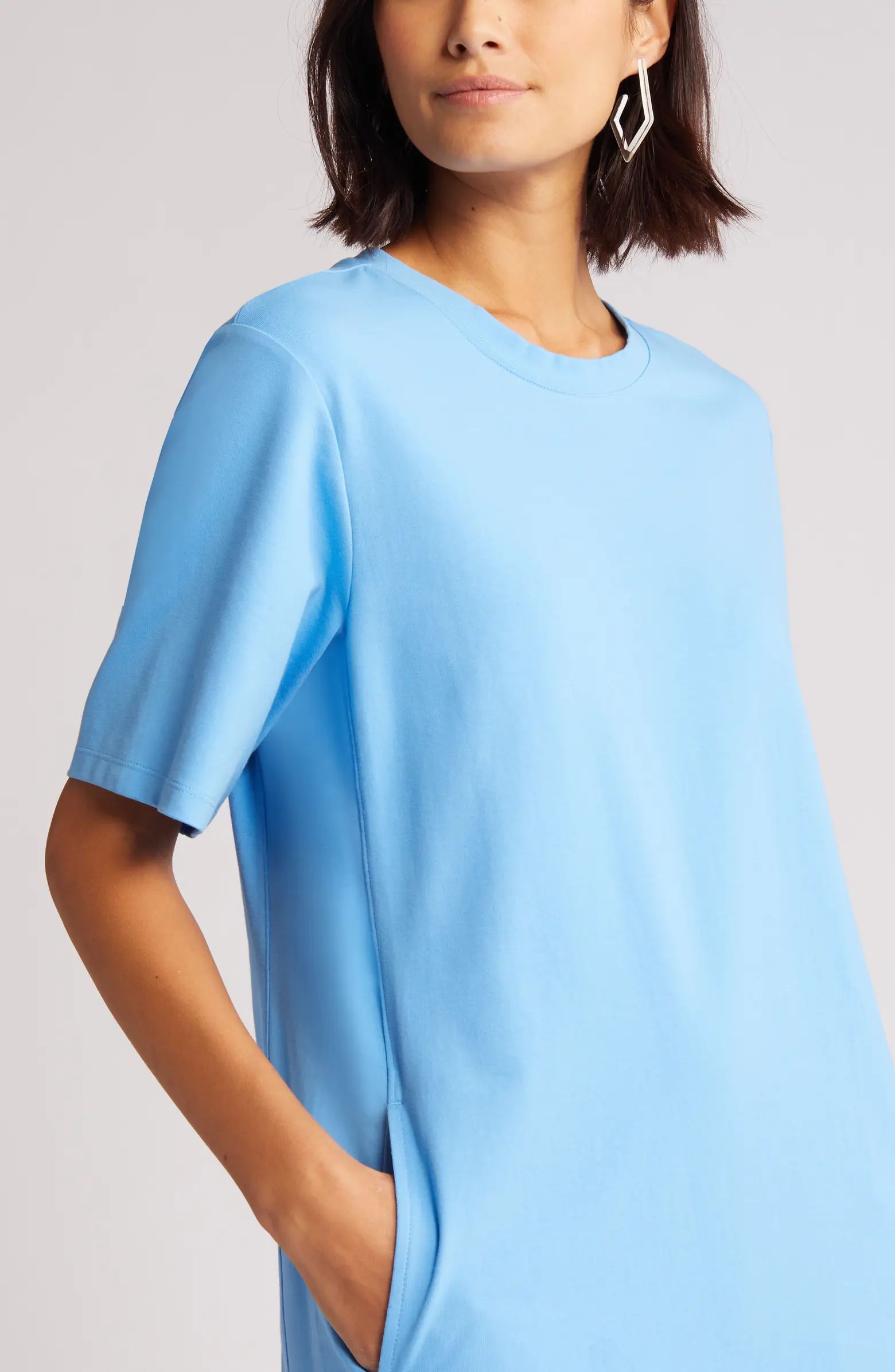 Stretch Cotton Midi T-Shirt Dress | Nordstrom