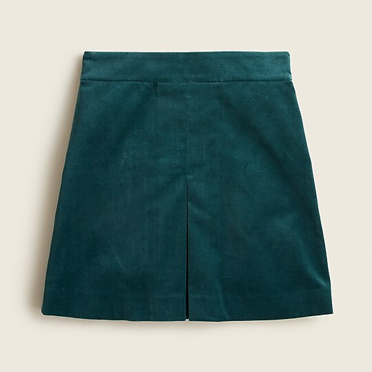 Pleated mini skirt in velvet | J. Crew US