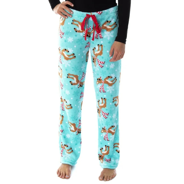 Rudolph the Red Nosed Reindeer Soft Touch Fleece Plush Juniors Pajama Pants XL - Walmart.com | Walmart (US)