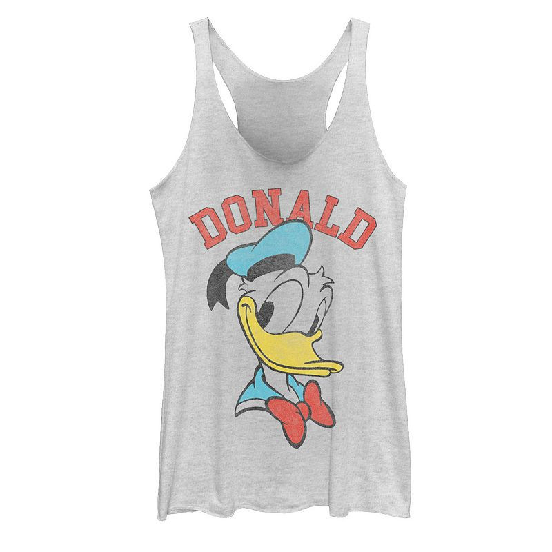 Juniors' Disney's Donald Duck Happy Face Tank Top, Girl's, Size: XXL, White Grey | Kohl's