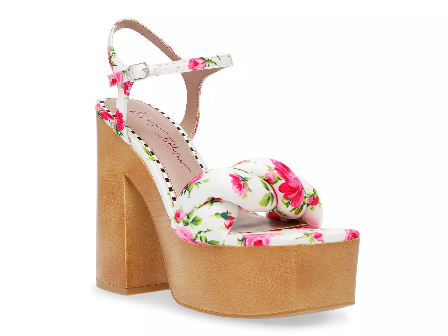 Betsey Johnson Mandee Platform Sandal | Women's | White Multicolor | Size 10 | Sandals | Ankle Strap | DSW