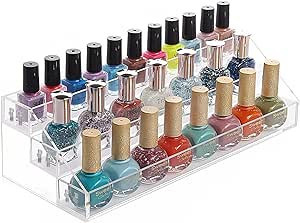MineSign Nail Polish Holder Organizer Clear Acrylic Nail Polish Tray Fingernail Polish Display ca... | Amazon (US)