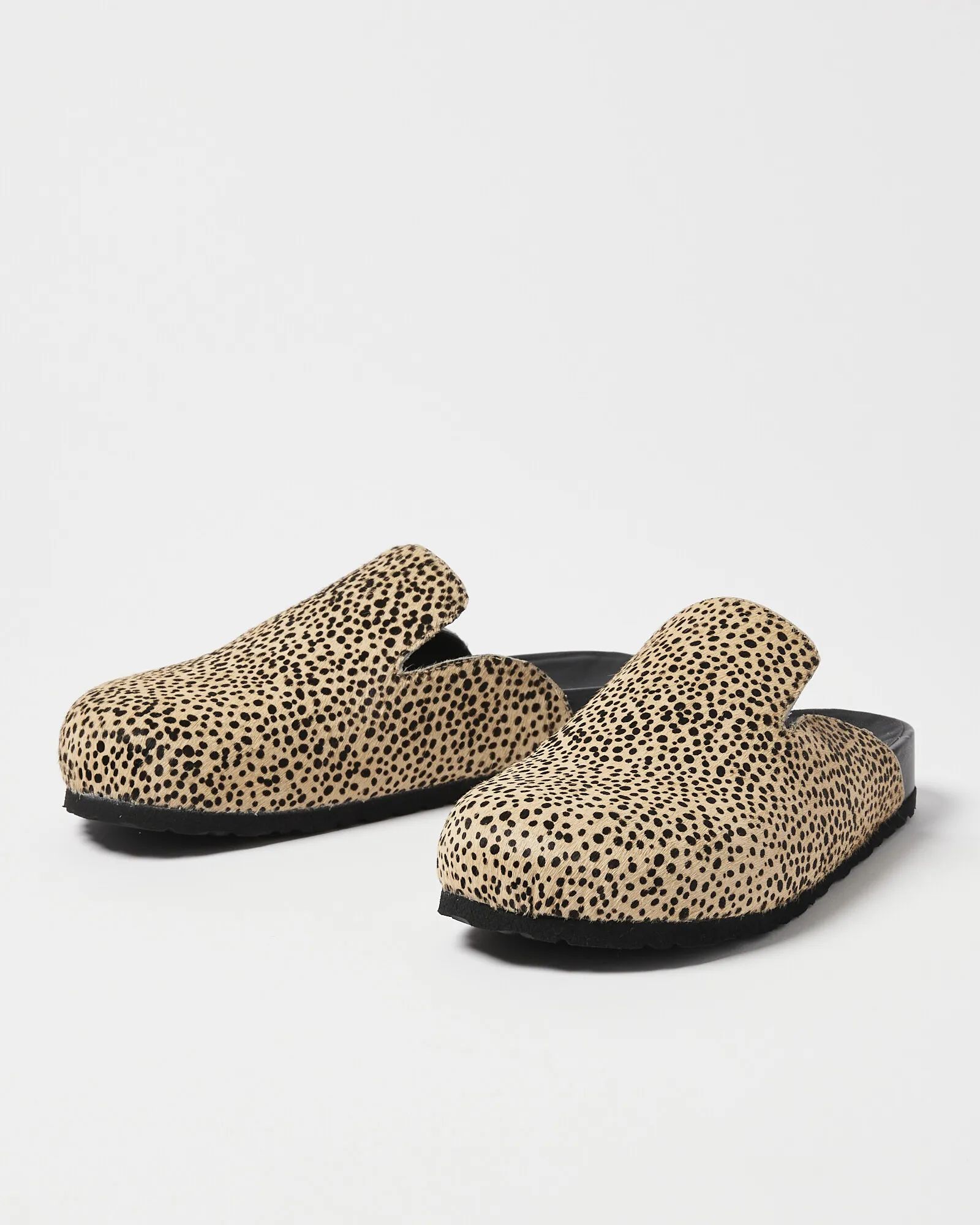 Cheetah Spot Leather Mule Sandals | Oliver Bonas | Oliver Bonas (Global)
