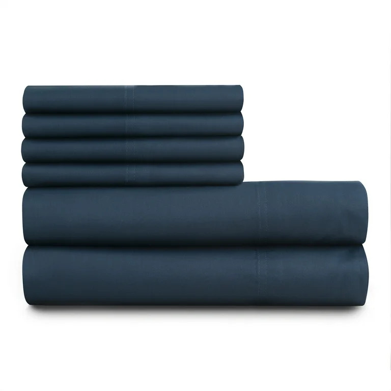 Hotel Style 1000 Thread Count Blue Cove Egyptian Cotton Luxury Bed Sheet Set, Queen | Walmart (US)