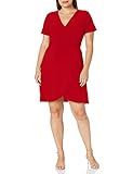 Star Vixen Women's Ss Ballerina Wrap Dress, Red, Large | Amazon (US)