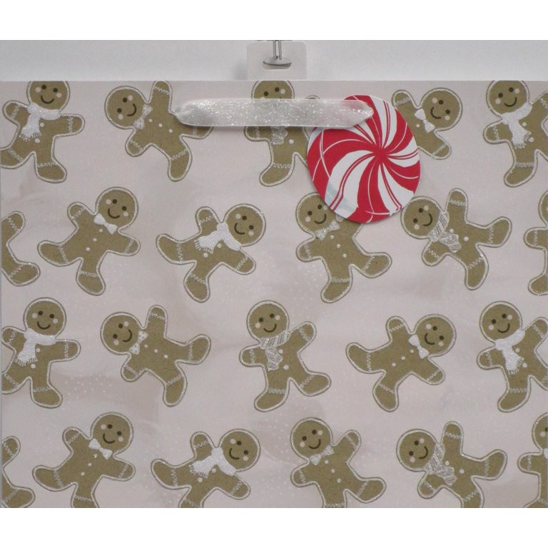 Large Vogue Gingerbread Man Gift Bag, 12.75 in x 4.5 in x 10 in, by Holiday Time | Walmart (US)