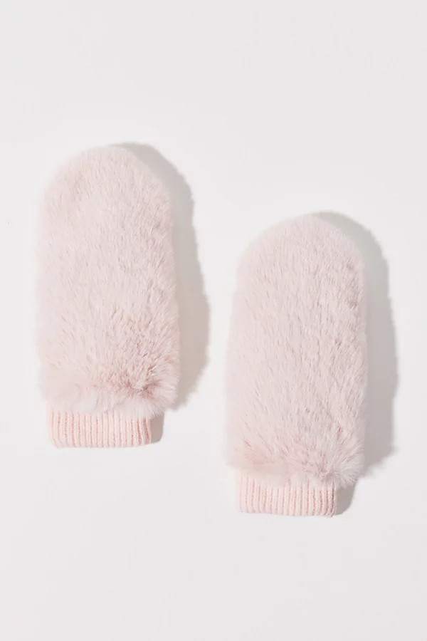 Fuzzy Faux Fur Convertible Mitten in Pink, Women's at Urban Outfitters | Urban Outfitters (US and RoW)