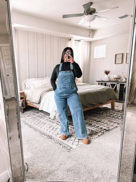 I am 5’1”, size 10-12. Wearing a large in the overalls and bodysuit. Size up in the bras. Ugg dupes are true to size. 

#LTKmidsize #LTKfindsunder100 #LTKfindsunder50