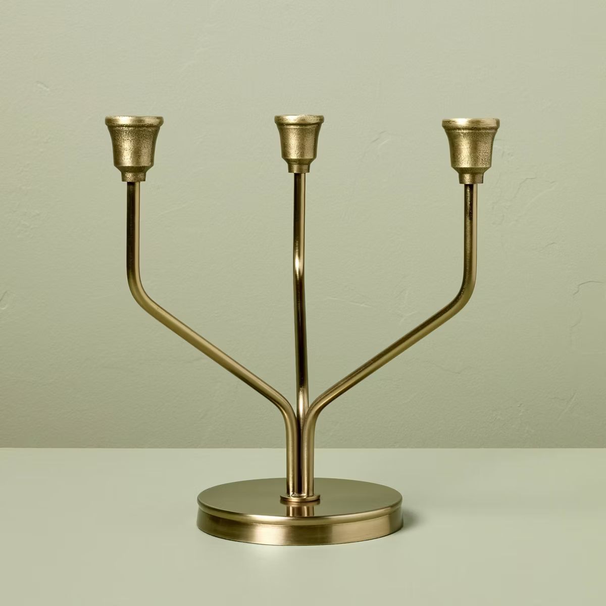 Splayed Taper Brass Candelabra Antique Finish - Hearth & Hand™ with Magnolia | Target