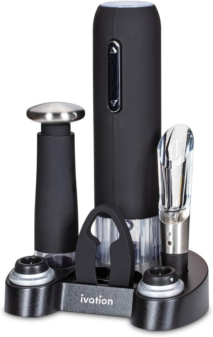 Ivation Wine Gift Set, Includes Electric Wine Bottle Opener, Wine Aerator, Vacuum Wine Preserver,... | Amazon (US)