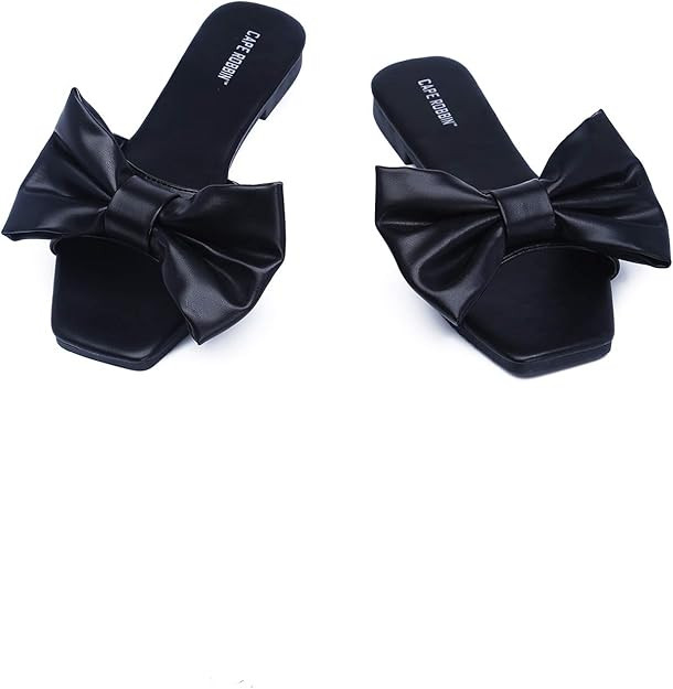 Cape Robbin Juju Sandals Slides for Women, Womens Mules Slip On Shoes with Bow - Sandals Slides f... | Amazon (US)