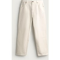 Zara - Straight Relaxed Fit Cotton-Hemp Jeans - Ecru - 31 - Man | Zara UK