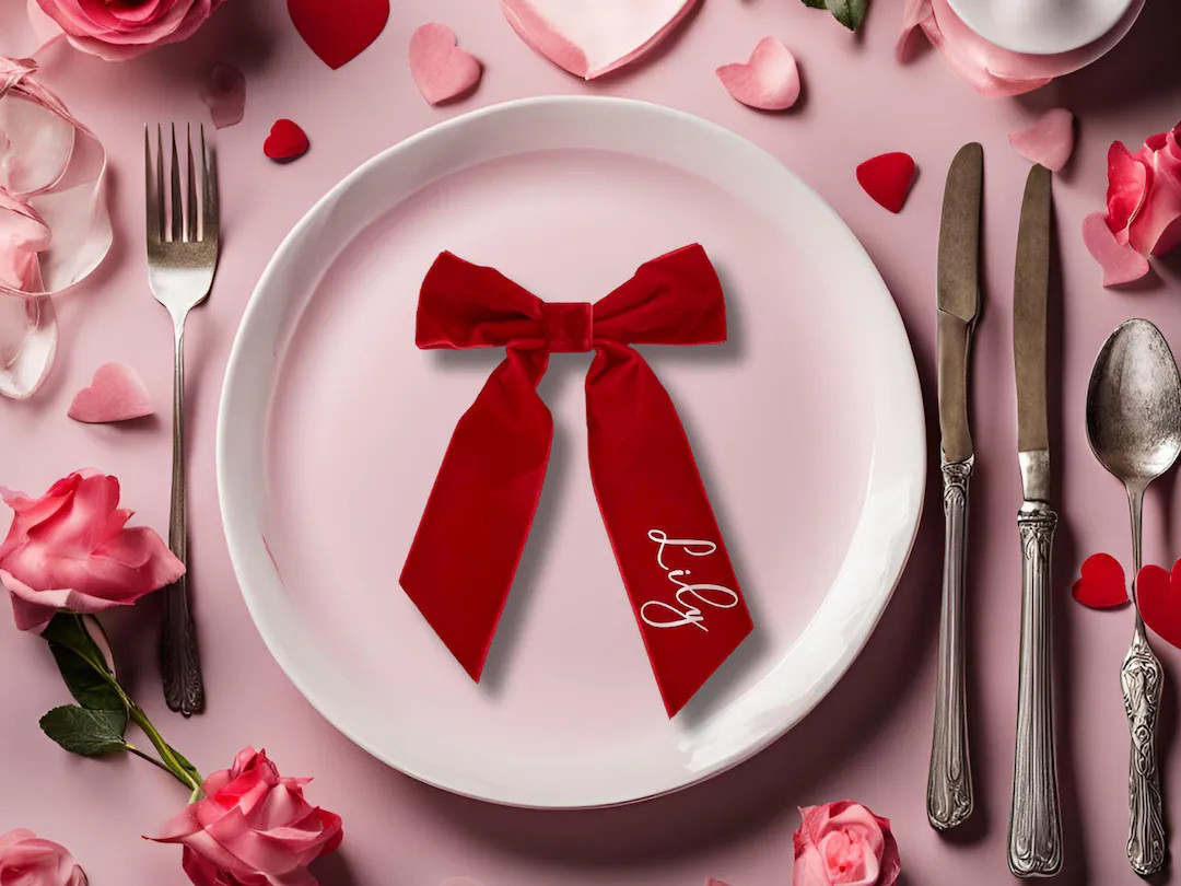 Personalised Galentine Place Setting, Valentine Table Decorations, Personalized Name Place Settin... | Etsy (US)