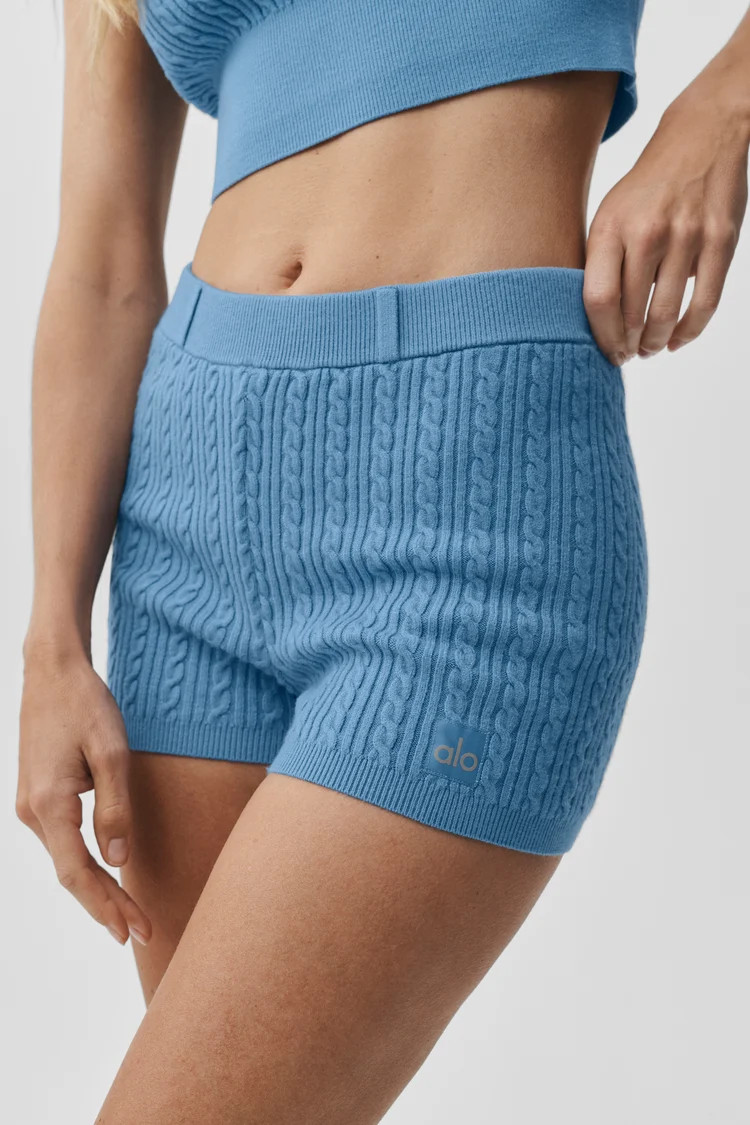 Mini Cable High-Waist Sweater Short | Alo Yoga