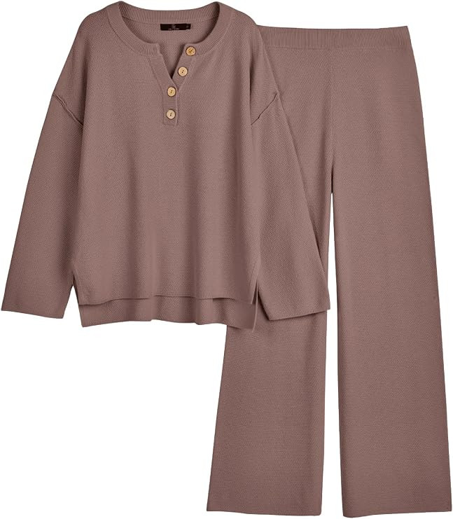 LILLUSORY Women's 2 Piece Lounge Sets Oversized Slouchy Matching Sets | Comfy Knit Loungewear, Ai... | Amazon (US)