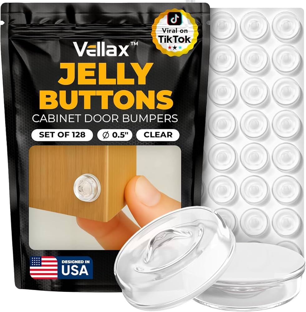 128 Self Adhesive Cabinet Door Bumpers – Sticky Clear Silicone Rubber Pads for Furniture Drawer... | Amazon (US)