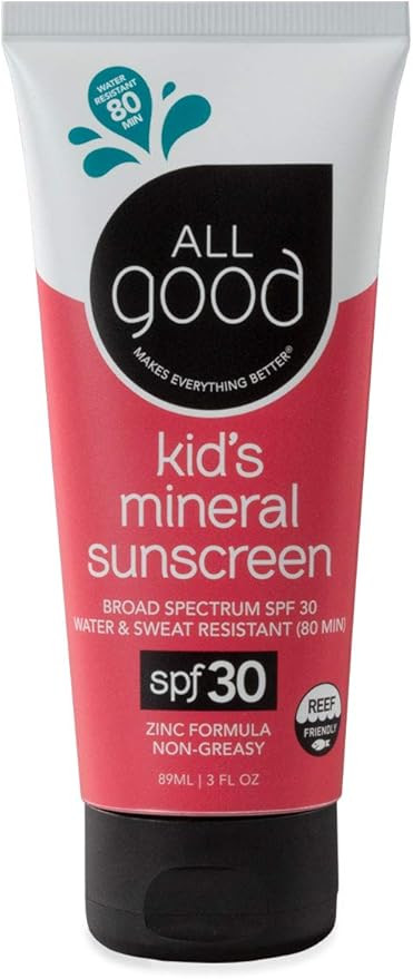 All Good Natural Kids Sunscreen Lotion - Zinc Oxide - Coral Reef Safe - Water Resistant - UVA/UVB... | Amazon (CA)