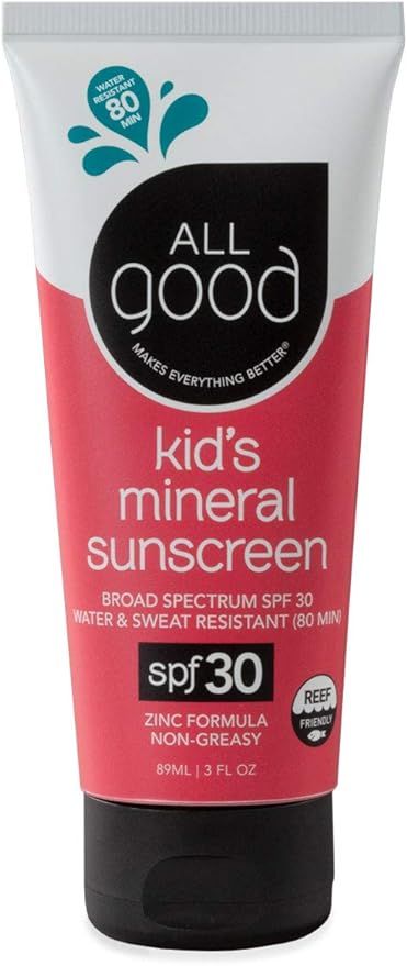 All Good Natural Kids Sunscreen Lotion - Zinc Oxide - Coral Reef Safe - Water Resistant - UVA/UVB... | Amazon (CA)