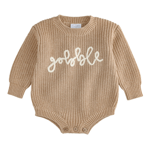 Gobble Chainstitch Baby Sweater Bubble | Mud Pie