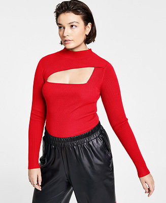Bar III Women's Ribbed Front-Cutout Sweater, Created for Macy's & Reviews - Sweaters - Women - Ma... | Macys (US)