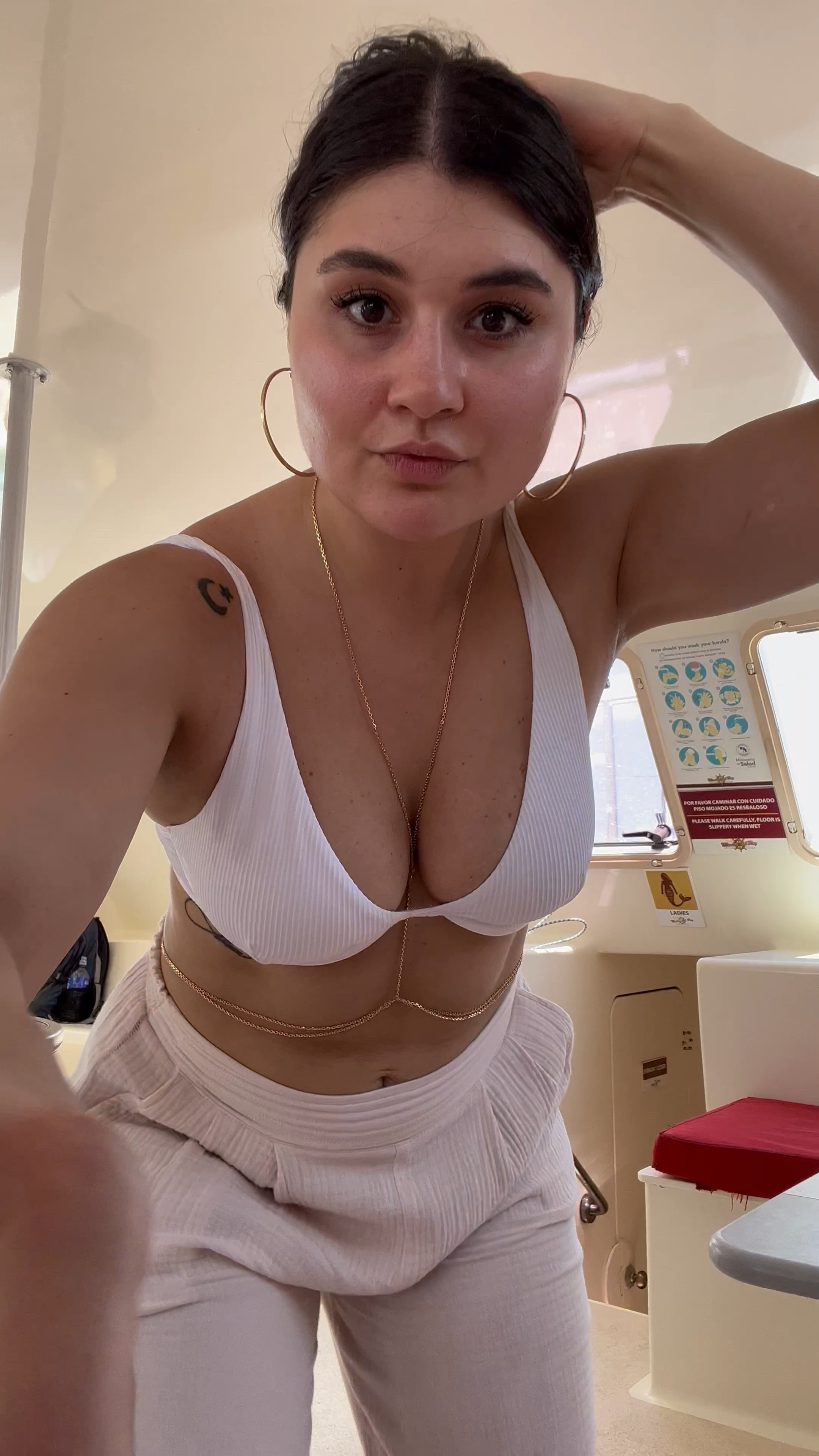 Body chain to wear with swim suits, also love this swim suit. Supportive bikini top, Wearing size M. 

Pool outfit, boat day, bathing suits, swimwear 

#LTKswim #LTKtravel