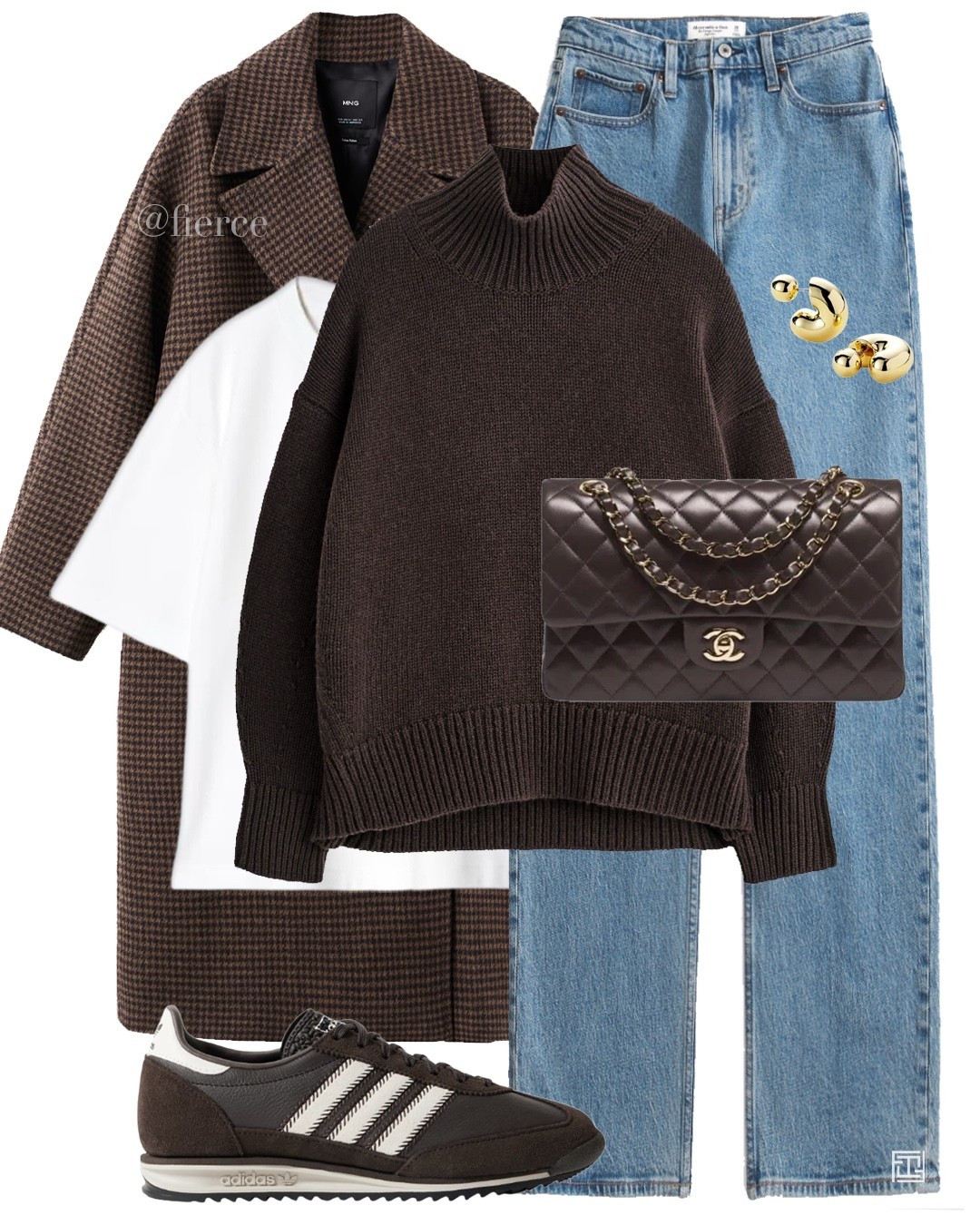A&F blue jeans adidas sl72 brown high neck jumper brown houndstooth wool coat chocolate brown chanel flap bag casual outfit weekend city break outfit idea

#LTKwinter #LTKuk #LTKCyberWeek