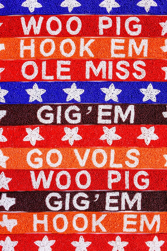 Beaded Gameday Strap  Hand Beaded  Go Vols Gig Em Geaux - Etsy | Etsy (US)