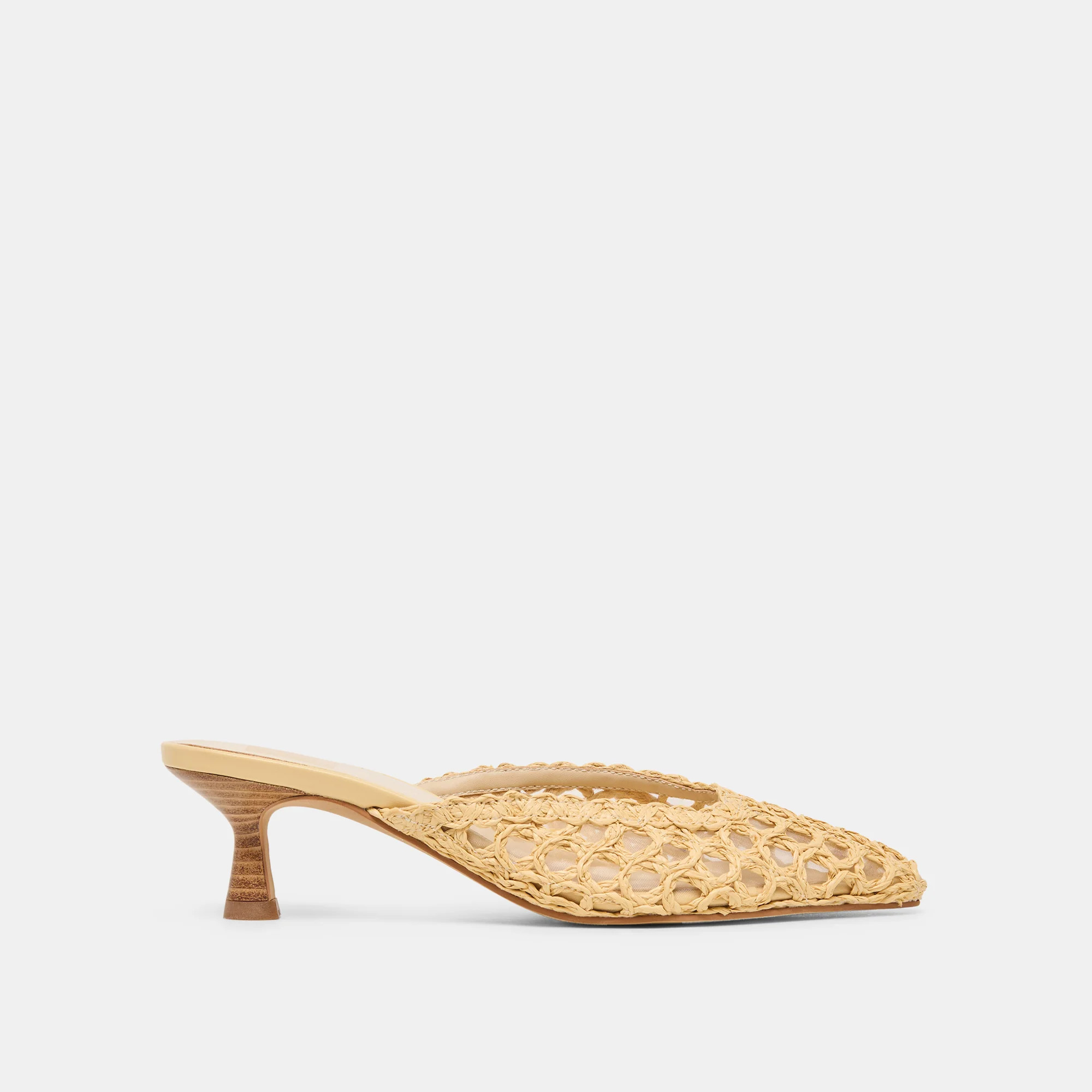 Cleo Loop Heels Natural Raffia | DolceVita.com