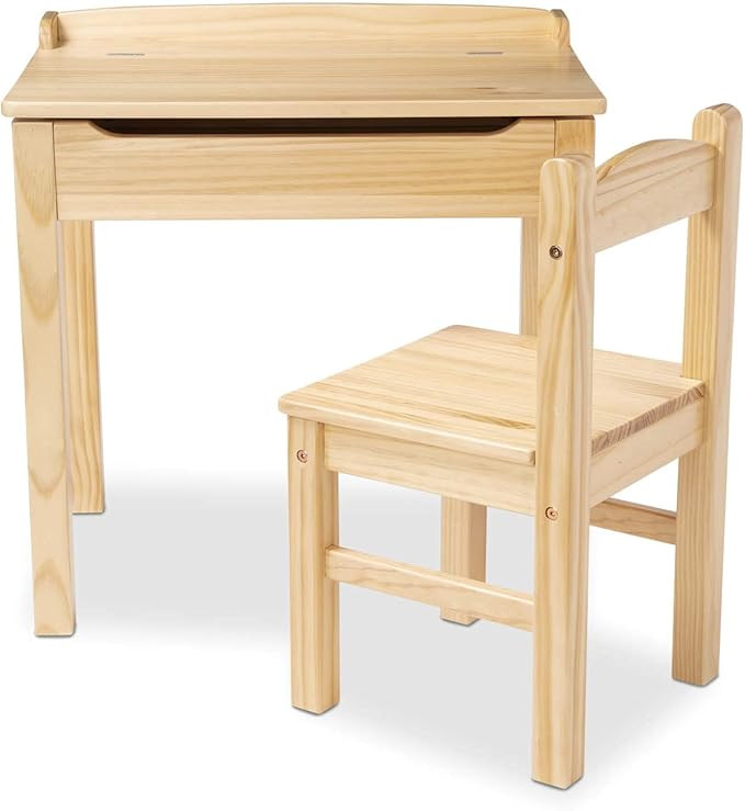 Melissa & Doug Wooden Lift-Top Desk & Chair - Honey | Amazon (US)