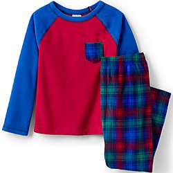 Kids Long Sleeve Pocket Fleece Pajama Set | Lands' End (US)